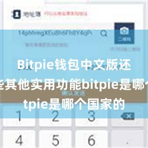 Bitpie钱包中文版还具有一些其他实用功能bitpie是哪个国家的