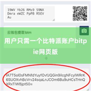 用户只需一个比特派账户bitpie网页版